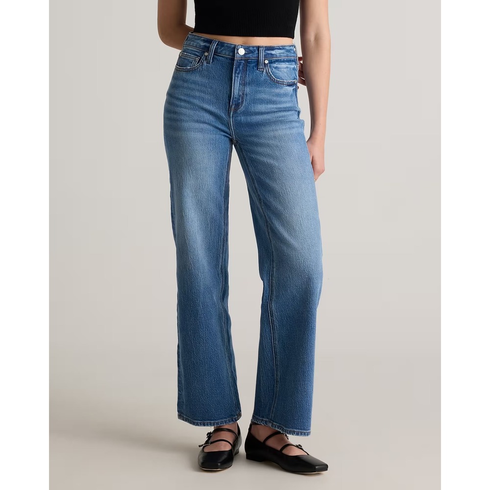 Quince Bella Relaxed Straight Jeans Denim Womens 34 Atlantic Blue New With Tags